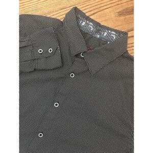 Robert Graham Men's Large‎ Classic Fit Black/White Stretch Long Sleeve Shirt